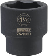 DeWALT DWMT75156OSP Impact Socket, 1-1/2 in Socket, 3/4 in Drive, 6-Point, CR-440 Steel, Black Oxide